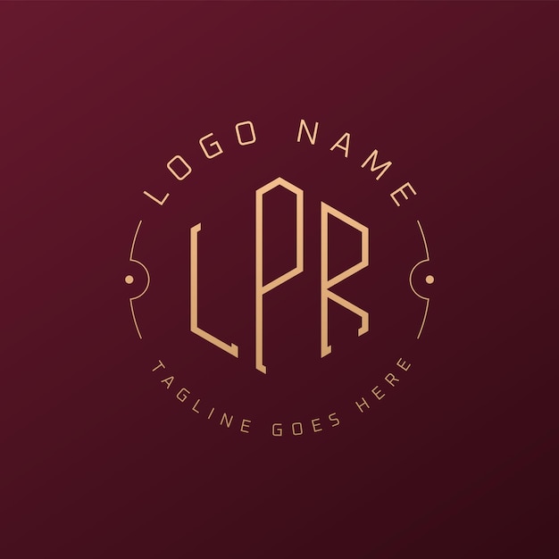 Diseño de logotipo de LPR de lujo Letra elegante LPR Monograma Logotipo minimalista Poligono LPR Template de diseño de logotipo