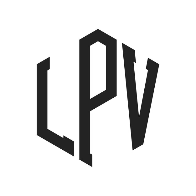 Diseño del logotipo LPV Letra inicial LPV Monograma Logotipo con forma de hexágono