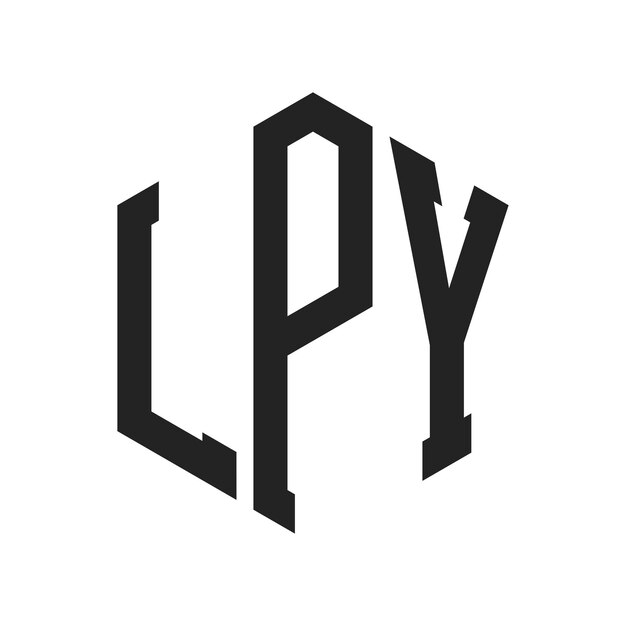 Diseño del logotipo LPY Letra inicial LPY Monograma Logotipo con forma de hexágono