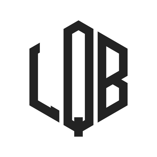 Diseño del logotipo LQB Letra inicial LQB Monograma Logotipo con forma de hexágono