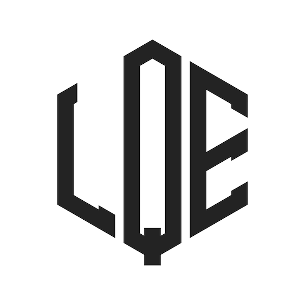 Diseño del logotipo LQE Letra inicial LQE Monograma Logotipo con forma de hexágono
