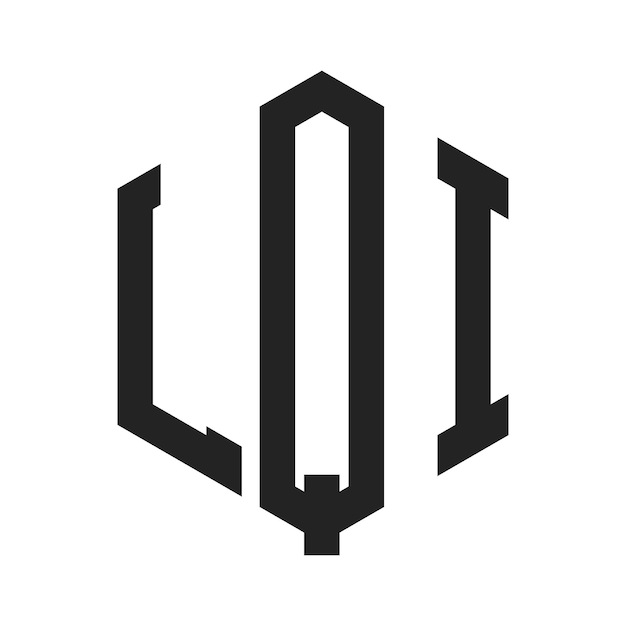 Diseño del logotipo de LQI Letra inicial LQI Monograma Logotipo con forma de hexágono