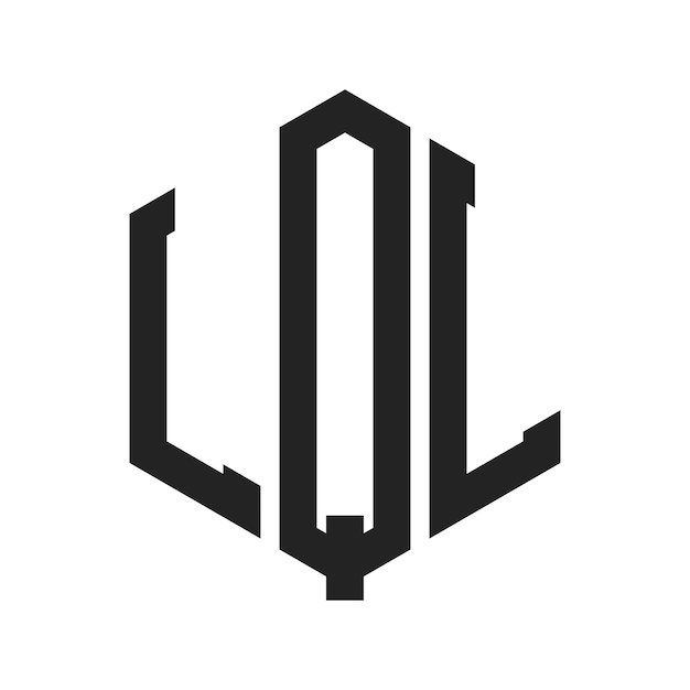 Diseño del logotipo LQL Letra inicial LQL Monograma Logotipo con forma de hexágono