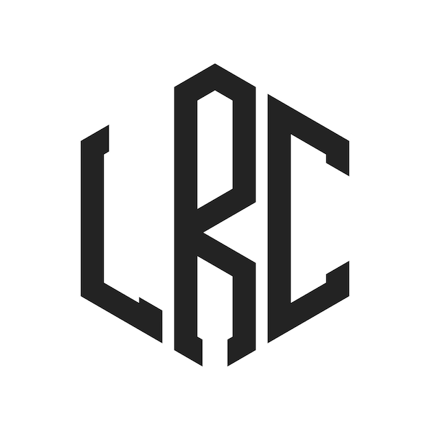 Diseño del logotipo LRC Letra inicial LRC Monograma Logotipo con forma de hexágono