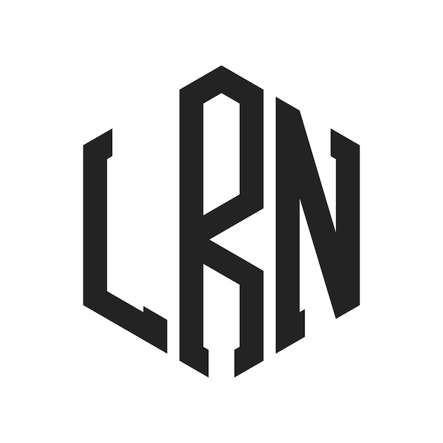 Diseño del logotipo LRN Letra inicial LRN Monograma Logotipo con forma de hexágono
