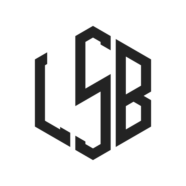 Diseño del logotipo LSB con letra inicial LSB Monograma Logotipo con forma de hexágono