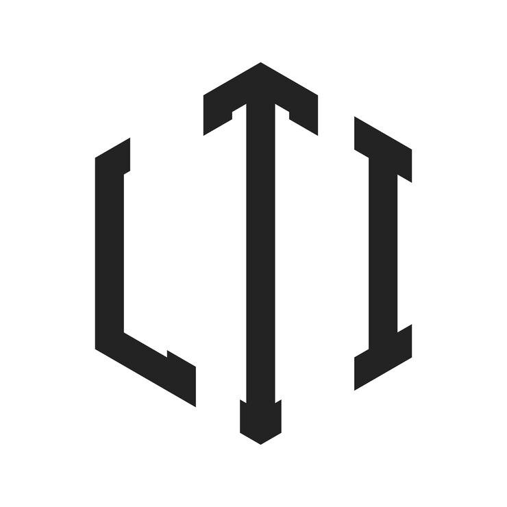 Vector diseño del logotipo lti letra inicial lti monograma logotipo con forma de hexágono