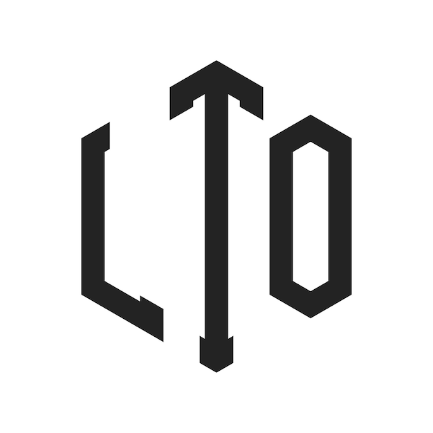 Diseño del logotipo LTO Letra inicial LTO Monograma Logotipo con forma de hexágono