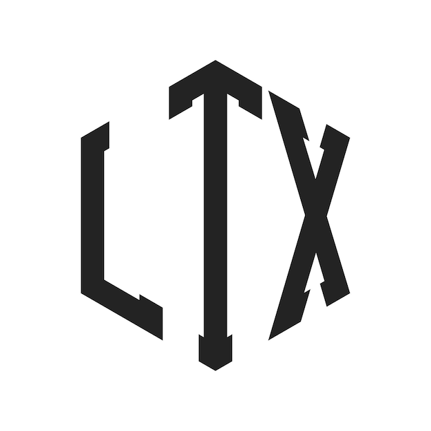 Diseño del logotipo LTX Letra inicial LTX Monograma Logotipo con forma de hexágono