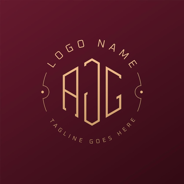 Diseño de logotipo de lujo AJG Letra elegante AJG Monograma Logotipo minimalista Poligono plantilla de diseño de logotipo AJG