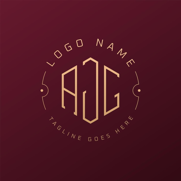 Vector diseño de logotipo de lujo ajg letra elegante ajg monograma logotipo minimalista poligono plantilla de diseño de logotipo ajg