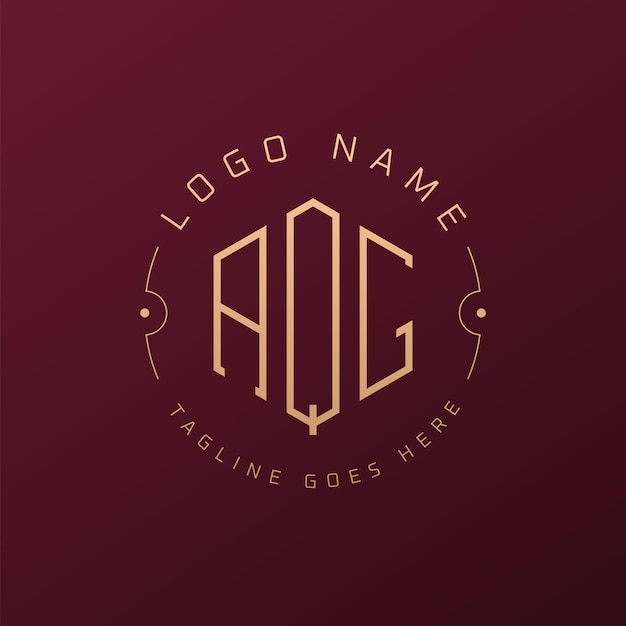 Diseño de logotipo de lujo de AQG Letra elegante de AQG Monograma de logotipo minimalista Poligono de AQG Template de diseño de logotipo