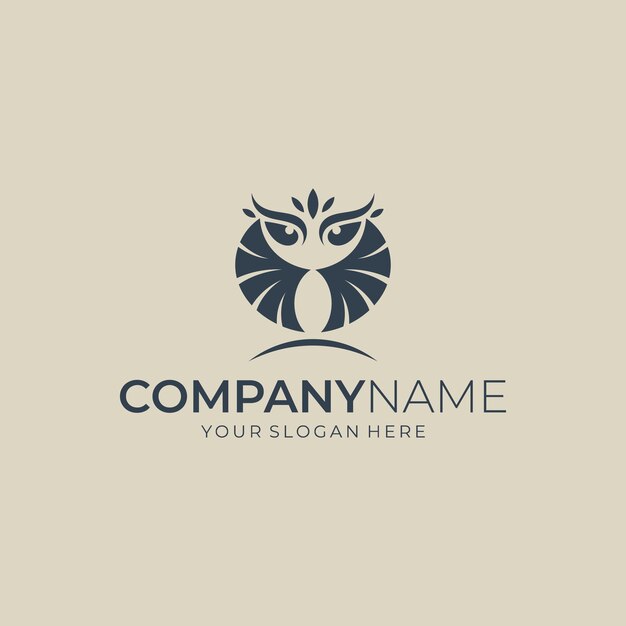 Diseño de logotipo de lujo de búho