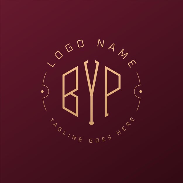 Diseño de logotipo de lujo BYP Elegante letra BYP monograma logotipo minimalista polígono BYP plantilla de diseño de logotipo