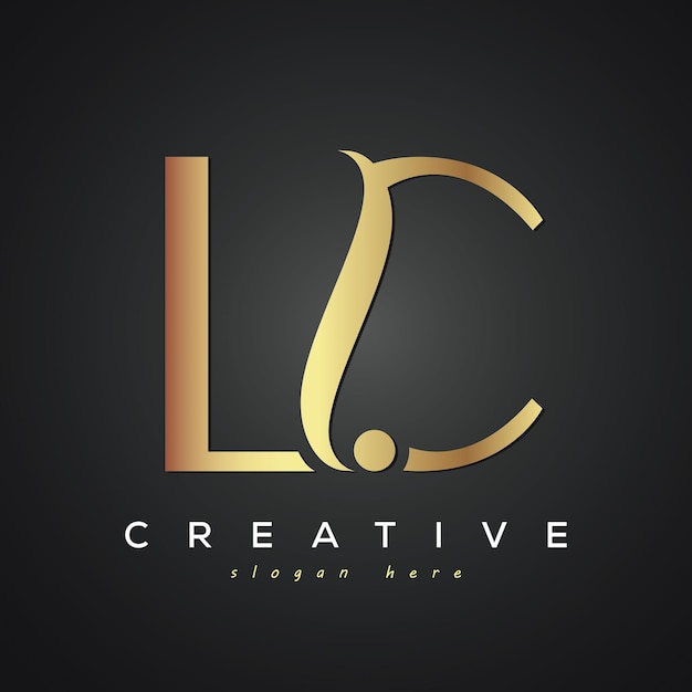 Vector diseño de logotipo de lujo creativo de lc