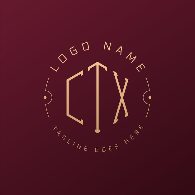 Diseño de logotipo de lujo CTX Letra elegante CTX Monograma Logotipo minimalista Poligono plantilla de diseño de logotipo CTX