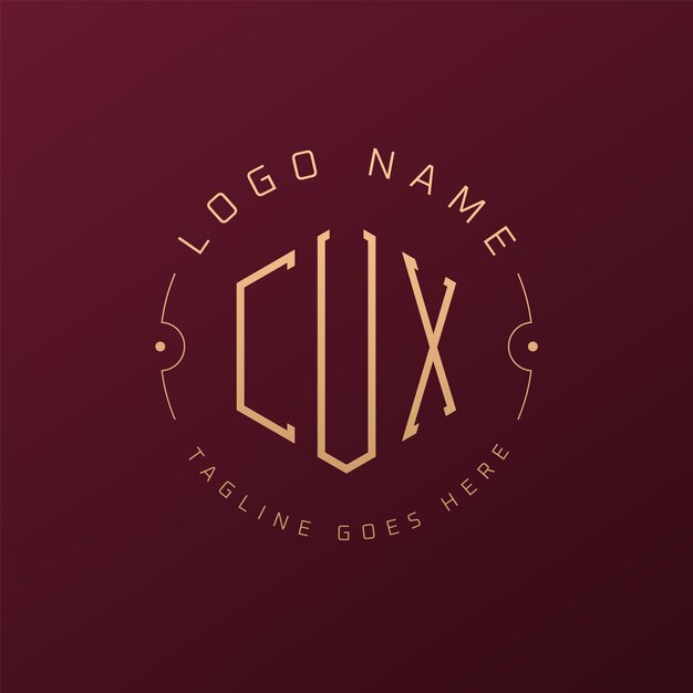 Diseño de logotipo de lujo de CUX Elegante letra CUX monograma logotipo minimalista polígono plantilla de diseño de logotipo CUX