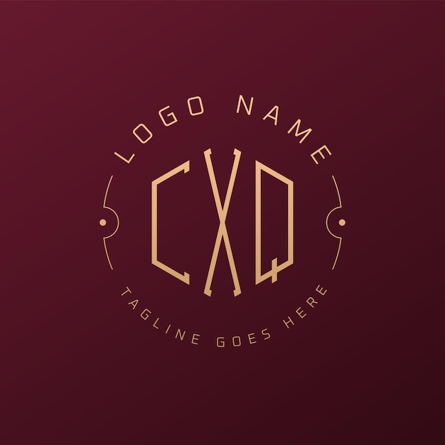Diseño de logotipo de lujo CXQ Letra elegante CXQ Monograma Logotipo minimalista Poligono CXQ Template de diseño de logotipo