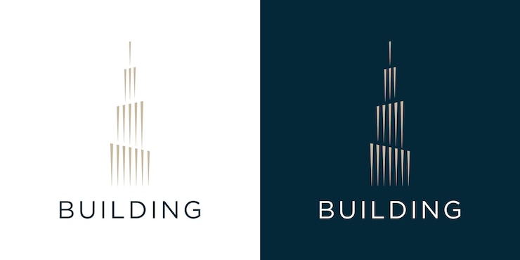 Diseño de logotipo de lujo del edificio inspiración logotipo de luxo del estado real