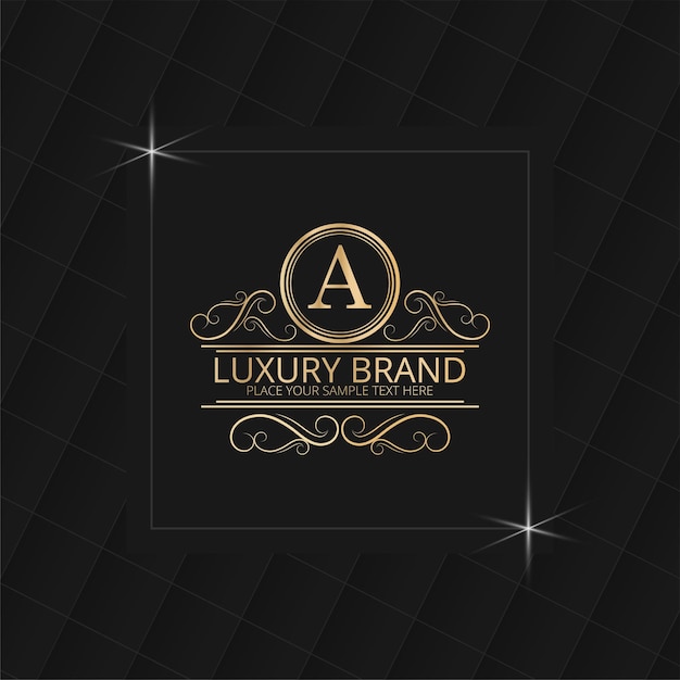 Diseño de logotipo de lujo con elementos ornamentales