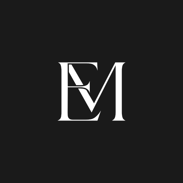 Diseño de logotipo de lujo EM.