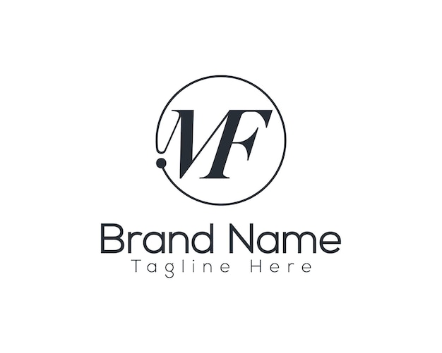Diseño del logotipo de lujo de la empresa y la identidad de marca Round Style MF Letter