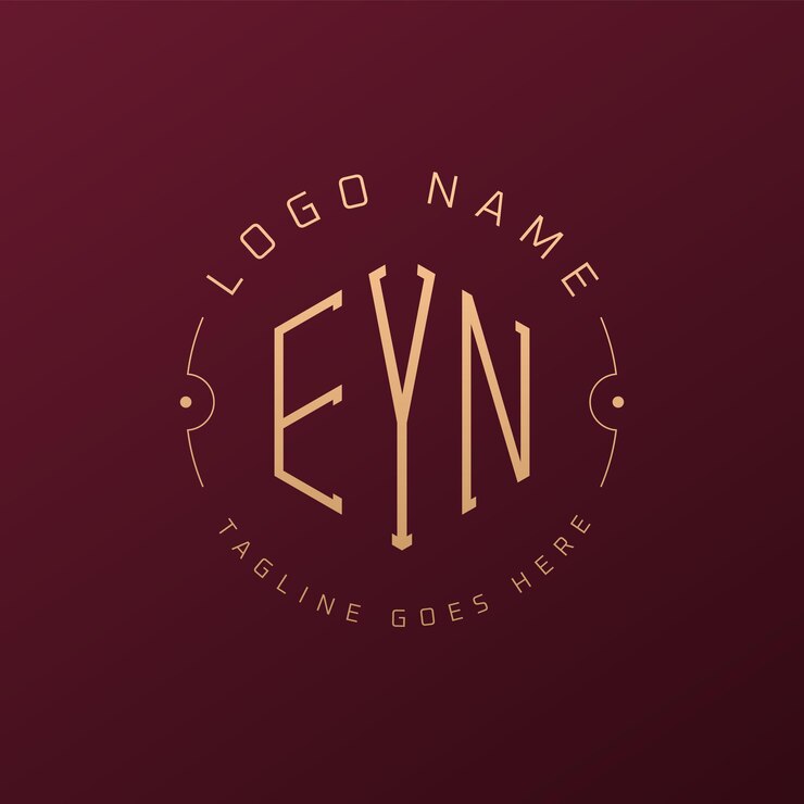 Vector diseño de logotipo de lujo eyn letra elegante eyn monograma logotipo minimalista poligono plantilla de diseño de logotipo eyn
