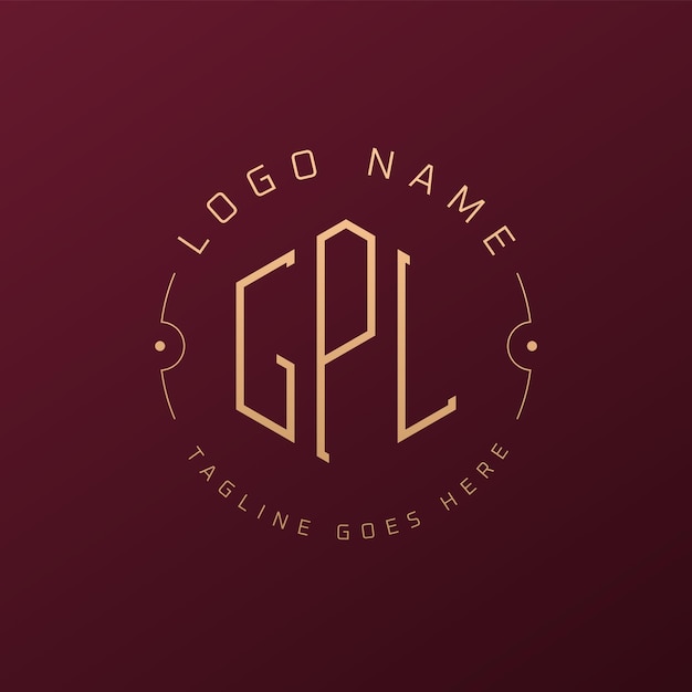 Diseño de logotipo de lujo de GPL, letra elegante, monograma de GPL, logotipo minimalista, polígono de GPL, plantilla de diseño de logotipo