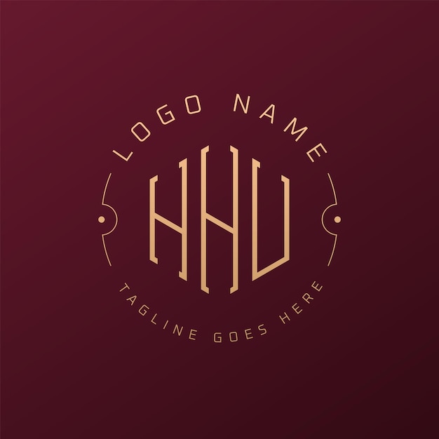 Diseño de logotipo de lujo HHU Letra elegante HHU Monograma Logotipo minimalista Poligono Template de diseño de logotipo HHU