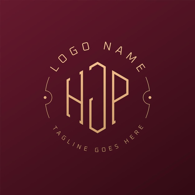 Diseño de logotipo de lujo HJP Letra elegante HJP Monograma Logotipo minimalista Poligono Template de diseño de logotipo HJP