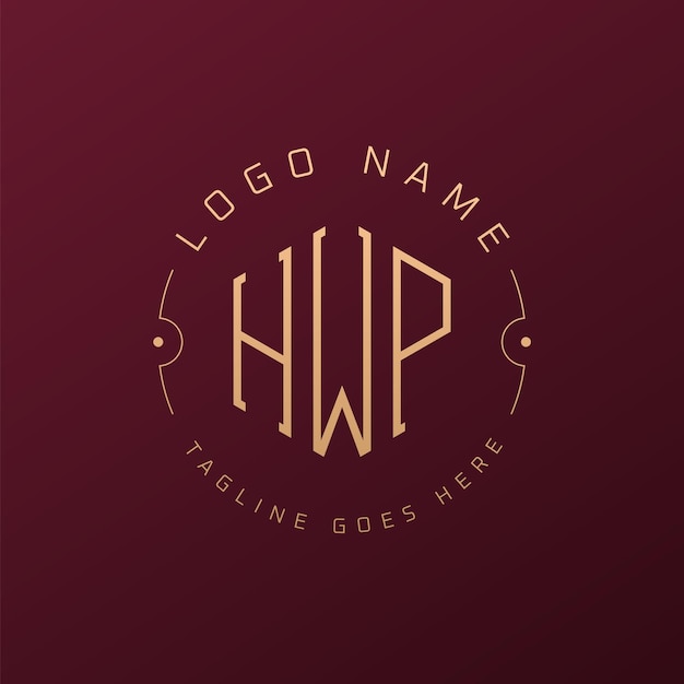 Diseño de logotipo de lujo de HWP Letra elegante HWP Monograma Logotipo minimalista Poligono Template de diseño de logotipo HWP