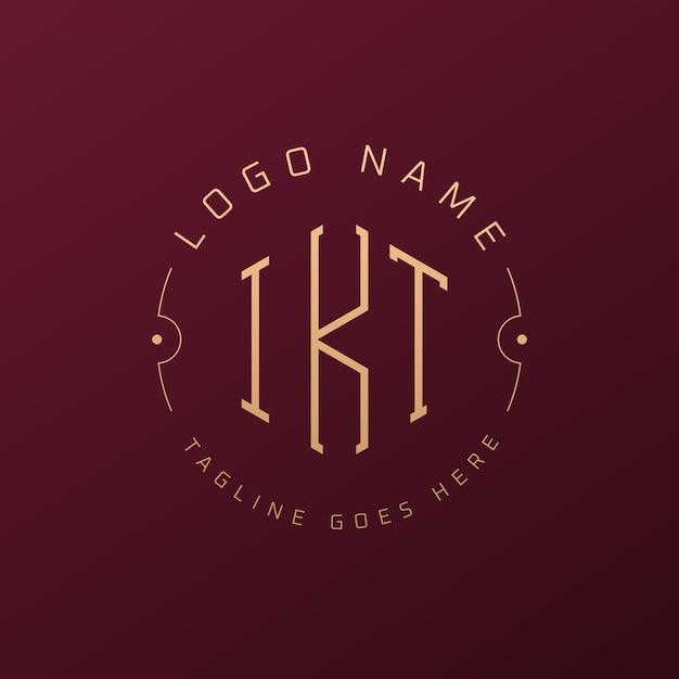 Diseño de logotipo de lujo IKT Letra elegante IKT Monograma Logotipo minimalista Poligono plantilla de diseño de logotipo IKT
