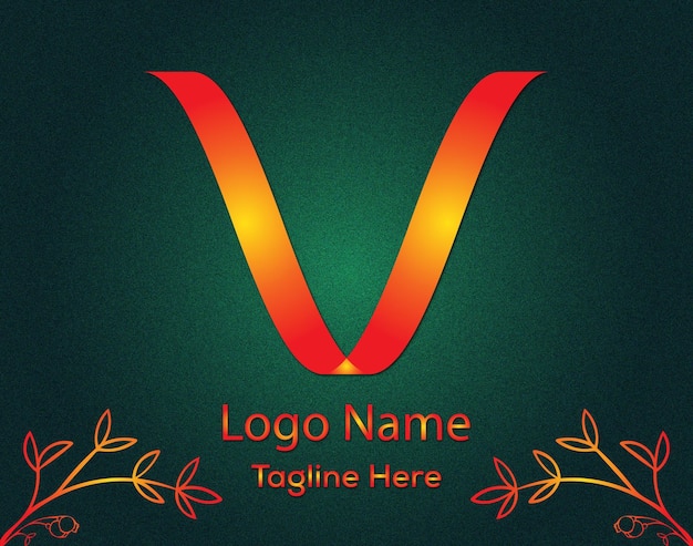 Diseño de logotipo de lujo inicial v