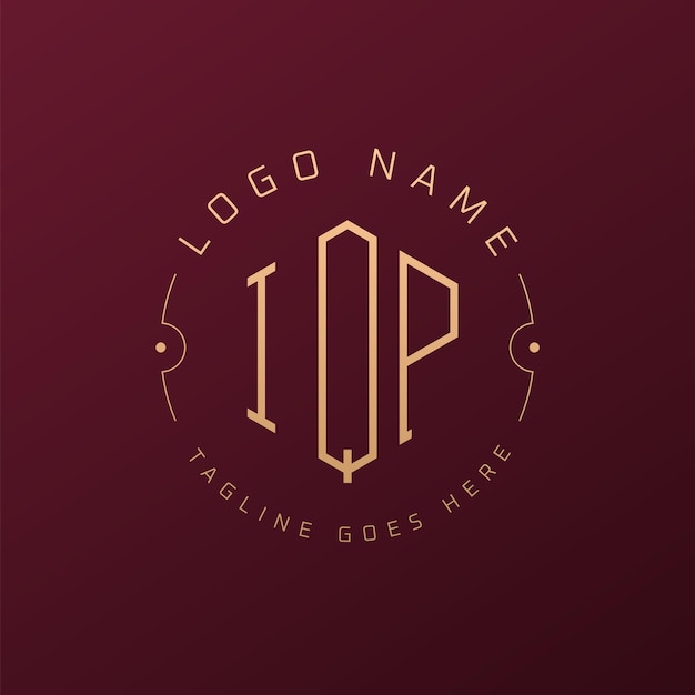 Diseño de logotipo de lujo de IQP Letra elegante de IQP Monograma de logotipo minimalista Poligono de diseño de logotipo IQP
