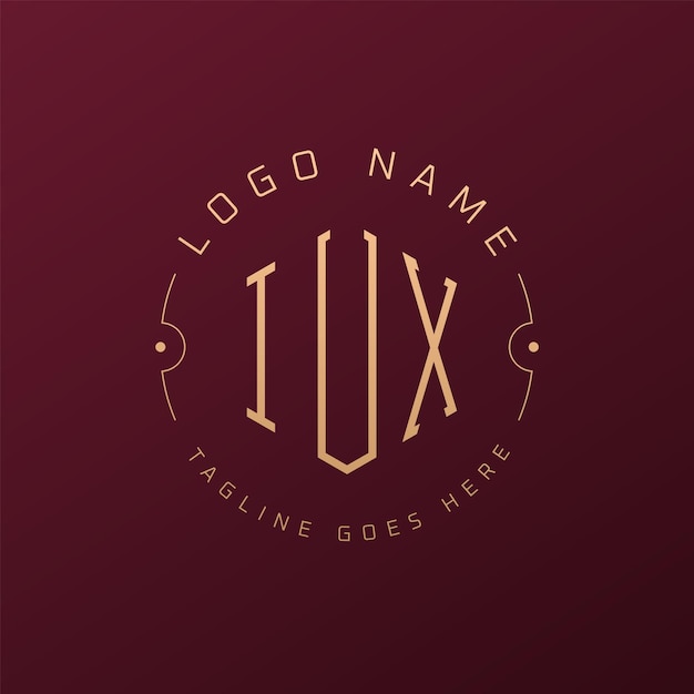 Diseño de logotipo de lujo de IUX Letra elegante de IUX Monograma de logotipo minimalista Poligono plantilla de diseño de logotipio de IUX