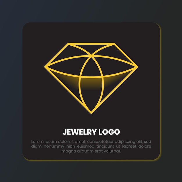 Vector diseño de logotipo de lujo de joyas de diamantes de oro