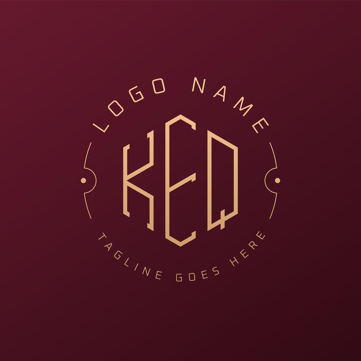Vector diseño de logotipo de lujo de keq letra elegante de keq monograma de logotipo minimalista poligono de keq template de diseño de logotipo