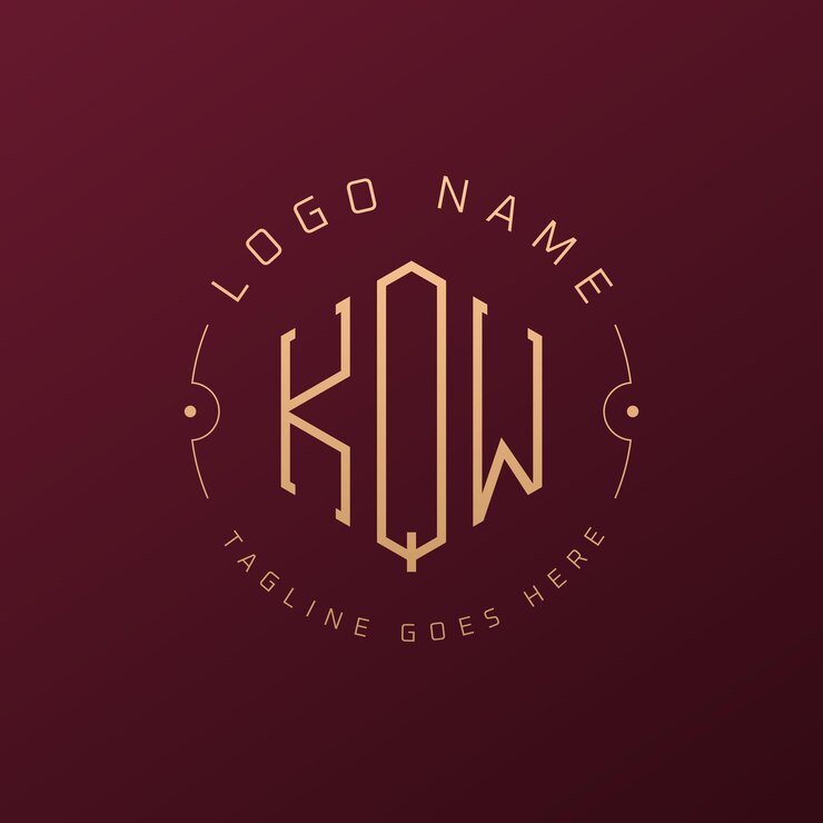 Vector diseño de logotipo de lujo kqw letra elegante kqw monograma logotipo minimalista poligono plantilla de diseño de logotipo kqw