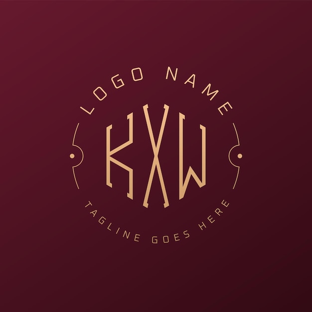Diseño de logotipo de lujo KXW Letra elegante KXW Monograma Logotipo minimalista Poligono plantilla de diseño de logotipo KXW