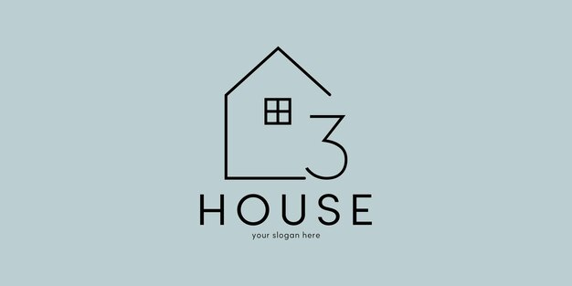 Diseño de logotipo de lujo con letra 3