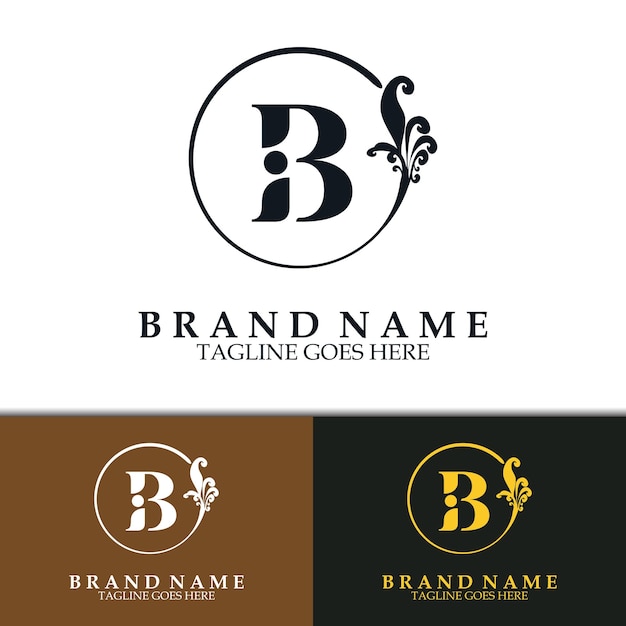 diseño de logotipo de lujo con letra B, adecuado para identidad de marca, boutique de logotipos, salón de logotipos, restaurante de logotipos