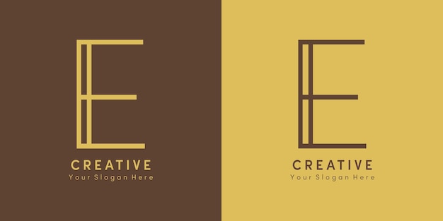 Diseño de logotipo de lujo Letra E