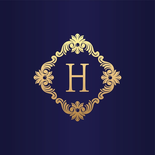 Diseño de logotipo de lujo letra H