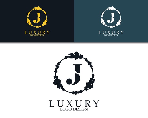 diseño de logotipo de lujo con letra J, adecuado para identidad de marca, boutique de logotipo, spa de logotipo, restaurante de logotipo, logotipo