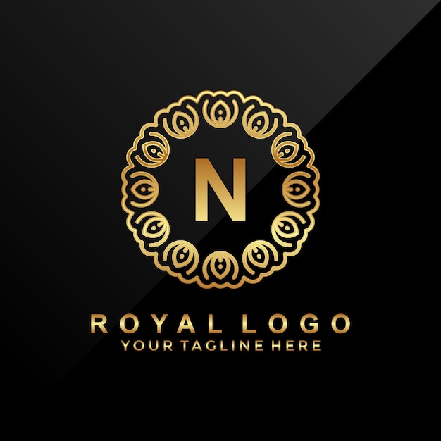 Diseño de logotipo de lujo letra N