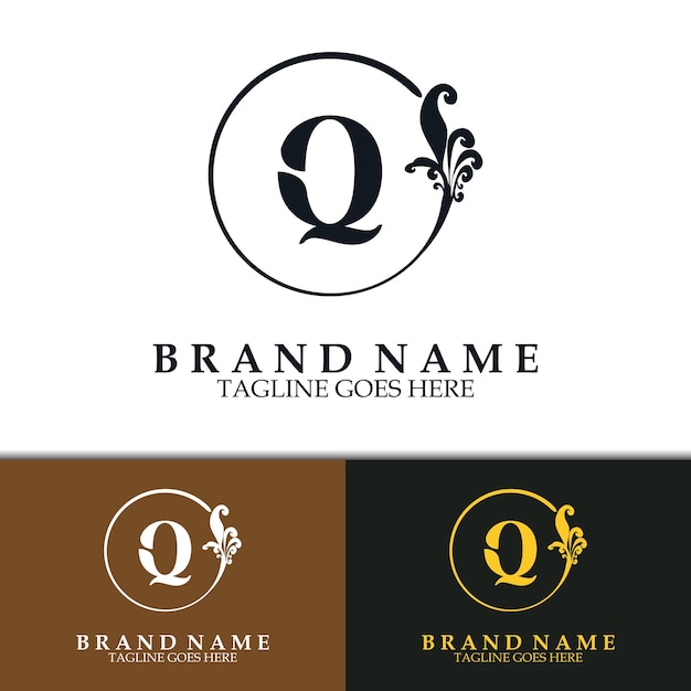 diseño de logotipo de lujo con letra Q, adecuado para identidad de marca, boutique de logotipos, salón de logotipos, restaurante de logotipos