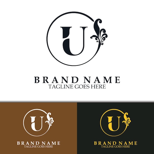 diseño de logotipo de lujo con letra U, adecuado para identidad de marca, boutique de logotipos, salón de logotipos, restaurante de logotipos