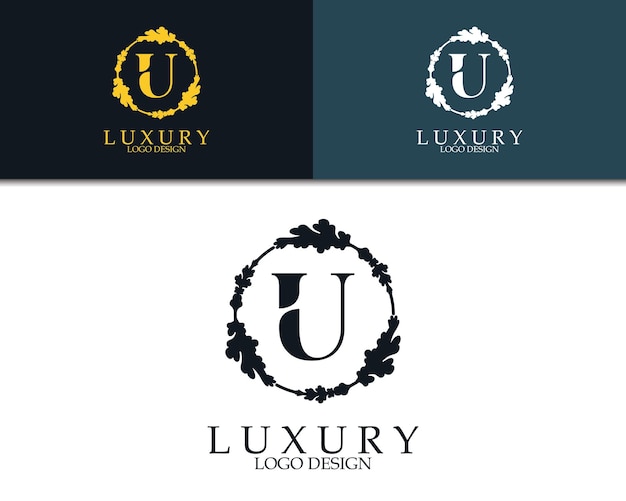 diseño de logotipo de lujo con letra U, adecuado para identidad de marca, boutique de logotipos, salón de logotipos, restaurante de logotipos