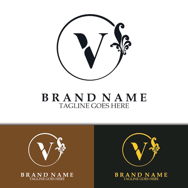 Vector diseño de logotipo de lujo con letra v, adecuado para identidad de marca, boutique de logotipos, salón de logotipos, restaurante de logotipos