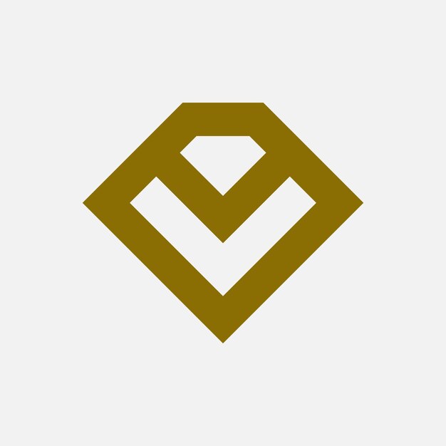 diseño de logotipo de lujo letra V joyería de gemas de diamantes oro